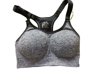 Sujetador deportivo/entrenamiento/gimnasio Vertvie UK pequeño gris jaspeado almohadillas extraíbles espalda deportiva - Imagen 1 de 4
