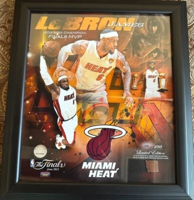 LeBron James Miami Heat 2012 Finals MVP Picture Game Used Basketball 122/250 - Image 1 of 3