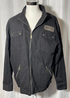 Lonsdale Mens Black Denim Canvas Heavy Quilted Lined Coat Jacket Size XXL - Image 1 of 4