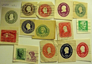 US stamps cut squares vintage Lincoln Washington Franklin lot=14; Mint U420 - Picture 1 of 1
