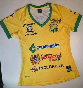 Atlético Huila Sheffy Original Home Soccer Jersey Yellow Green Women's Small - Picture 1 of 12