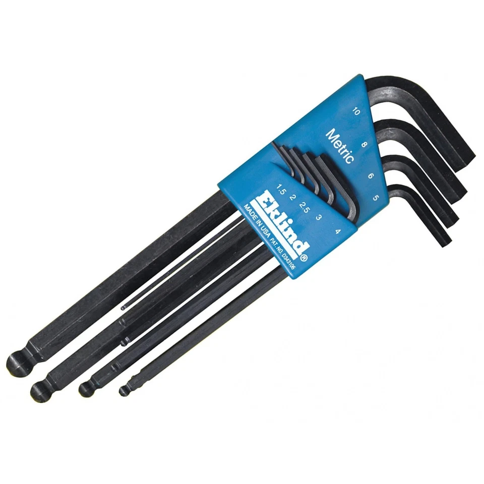 Eklind Rek13609 Metric Long Ball End Hex L-key Set, 9 PieceOne Size Multi Colour - Image 1 of 1