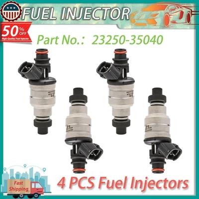 4 ШТ ТОПЛИВНЫХ ФОРСУНОК 23250-35040/FJ522 1989-1995 TOYOTA ПИКАП 4RUNNER 2.4L I4 - Изображение 1 из 4