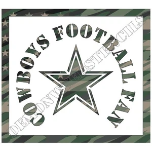 Plantilla de plástico transparente de 8"x9" - Fanático del fútbol americano de los vaqueros (SB68) (.007") - Imagen 1 de 2