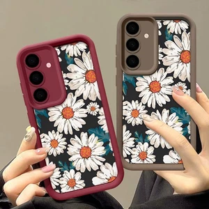 Case For Samsung S25 S24 Ultra S23 S22 Plus A05 Silicone Flower Shockproof Cover - Picture 1 of 17