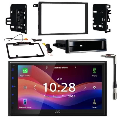 JVC Touchscreen Bluetooth Radio, Antenna Adapter, Backup Camera, GM Install Kit - Image 1 of 4