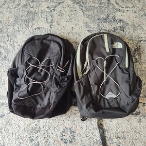 The North Face Jester Backpack Lot Of 2 Gray/Pink Strings, Gray/Green See Descri - Picture 1 of 16