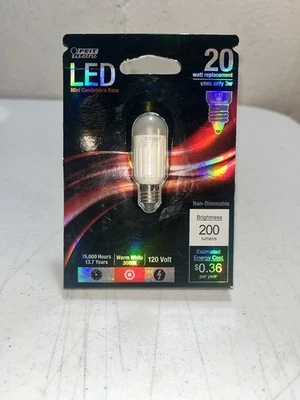 Feit Electric LED Mini Candelabra Base E11 20 Watt Replacement 200 Lumens Bulb - Image 1 of 2