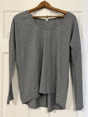 Lululemon 6 Love Scoop Neck Top Long Sleeve Gray Pima Cotton Dolman Womens - Image 1 of 4