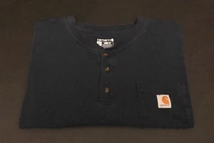 CARHARTT HOMBRE AZUL MARINO MANGA CORTA HENLEY BOLSILLO CAMISETA 4XL HOLGADO NUEVO SIN ETIQUETAS - Imagen 1 de 2