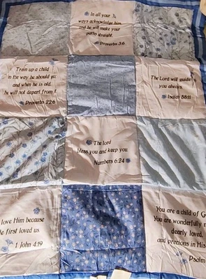 Juego de sábanas para bebé Bible Scripture 3 piezas manta edredón falda de cama 44"X35" Foto 1 de 4