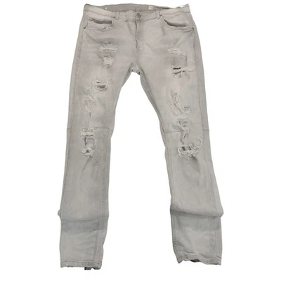 Evolution Jeans 40 X 34 Men's Grunge Destroyed Baggy Streetwear Y2K Gray Denim - Image 1 of 4