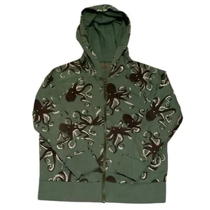 Cat & Jack Octopus Hoodie Jacket Coat Size 5T Cotton Green Black Ocean Spring - Picture 1 of 5