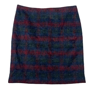 Falda Lápiz Talbots Tartán Cuadros Talla 10 Lana Alpaca Azul Rojo Verde Academia Foto 1 de 4