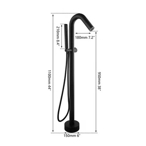 Grifo de relleno de baño para bañera negro mate - Imagen 1 de 10