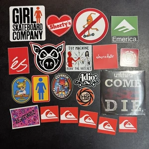 Lot of (20) Skateboarding Stickers + Skate DVD ADIO World Industries Hookups Pig - Picture 1 of 10