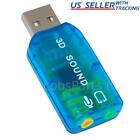 USB External Sound Card Stereo Audio Adapter 3.5mm Aux Output & Mic Input