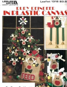 OOP!!! RUDY REINDEER IN PLASTIC CANVAS SUPER CUTE!!! - Picture 1 of 2