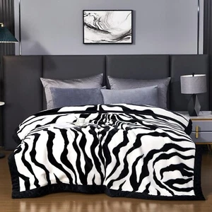 Korean Mink Blanket 59"×79", Silky Soft and Warm - 2 Ply Reversible Raschel B... - Picture 1 of 8