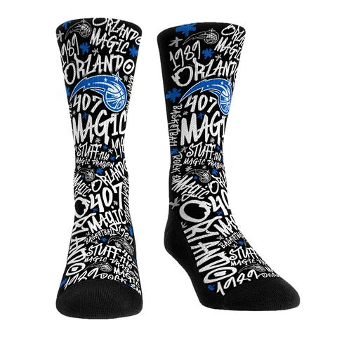 Unisex Rock Em Socks Orlando Magic Graffiti Crew Socks Cover