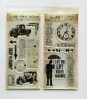 Tim Holtz Collection Visual Artistry Stampers Anonymous 2pk Lot Clear Ink Stamps