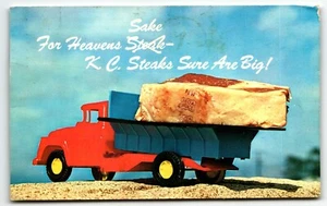 KC Steaks ¡Seguro que son grandes! Postal publicitaria Kansas City Missouri MO PM 1963 - Imagen 1 de 2