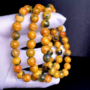 Genuine Bumblebee Jasper Crystal Balance 8MM Beads Healing Protection Bracelet - Picture 1 of 3