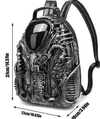 Alien vs Predator Cosplay Backpack Punk Y2K Cool Predalien High-Capacit Handbag  - Image 1 of 4