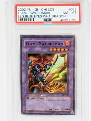 2002 Yu-Gi-Oh FLAME SWORDSMAN Holo LOB-003 PSA 8 Mint - Image 1 of 4