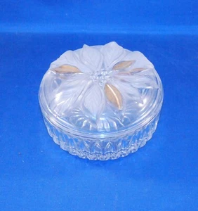 Vintage Studio Nova Mikasa Guilded Poinsetta Lidded Candy Dish with Gold leaves - Picture 1 of 4