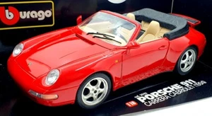 Burago Scala 1/18 Diecast 3090 - Porsche 911 Carrera Cabriolet - Rosso - Foto 1 di 5