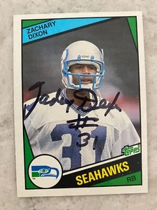 Zachary Dixon signed SEATTLE SEAHAWKS card   1984 Topps - Picture 1 of 1