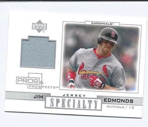 2001 UPPER DECK PROS & PROSPECTS Specialty Jersey JIM EDMONDS (Cardinals) - Picture 1 of 2