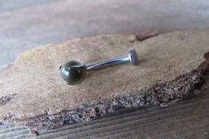 Black Onyx 100% Titanium Ti6Al4V ELI Implant Minimalist Belly Ring VCH - Picture 1 of 7