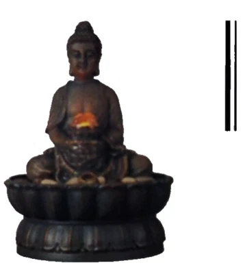 家居装饰 9.6 英寸桌面喷泉精致微笑坐佛桌 — 第 1/4 张图片
