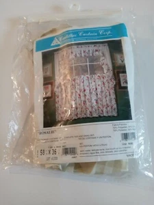 Cadillac Curtain Corp. Küchenvorhang Rosalie Tier & Swag Set 58"x 36" Posten # 100" - Bild 1 von 9