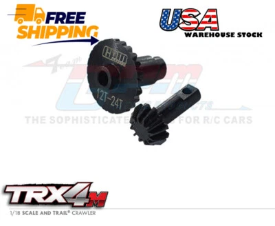 GPM STEEL F / R BEVEL GEAR 12T/ 24T 9777 FOR TRAXXAS 1/18 TRX-4M 97074-1 97054-1 - Image 1 of 3