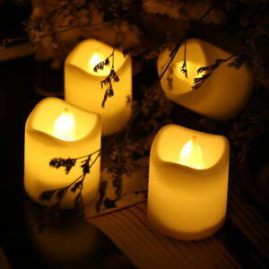 12PC Flameless Votive Tealight LED Candles with Timer Battery Electric Lights US