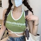 Letter Print Crop Top Slim-fitting Camisole Fashion T-shirt