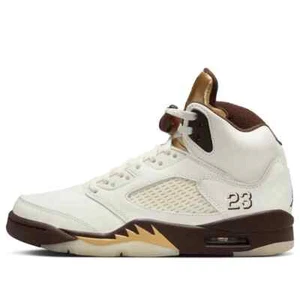 Women 10, Men 8.5 Nike Air Jordan 5 Retro Golden Ticket DD9336-200 Earth Gold - Picture 1 of 7