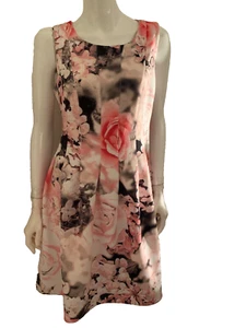 NEW CalvinKlein spring summer knit roses and flowers fit and flare dress size 12 - Picture 1 of 10