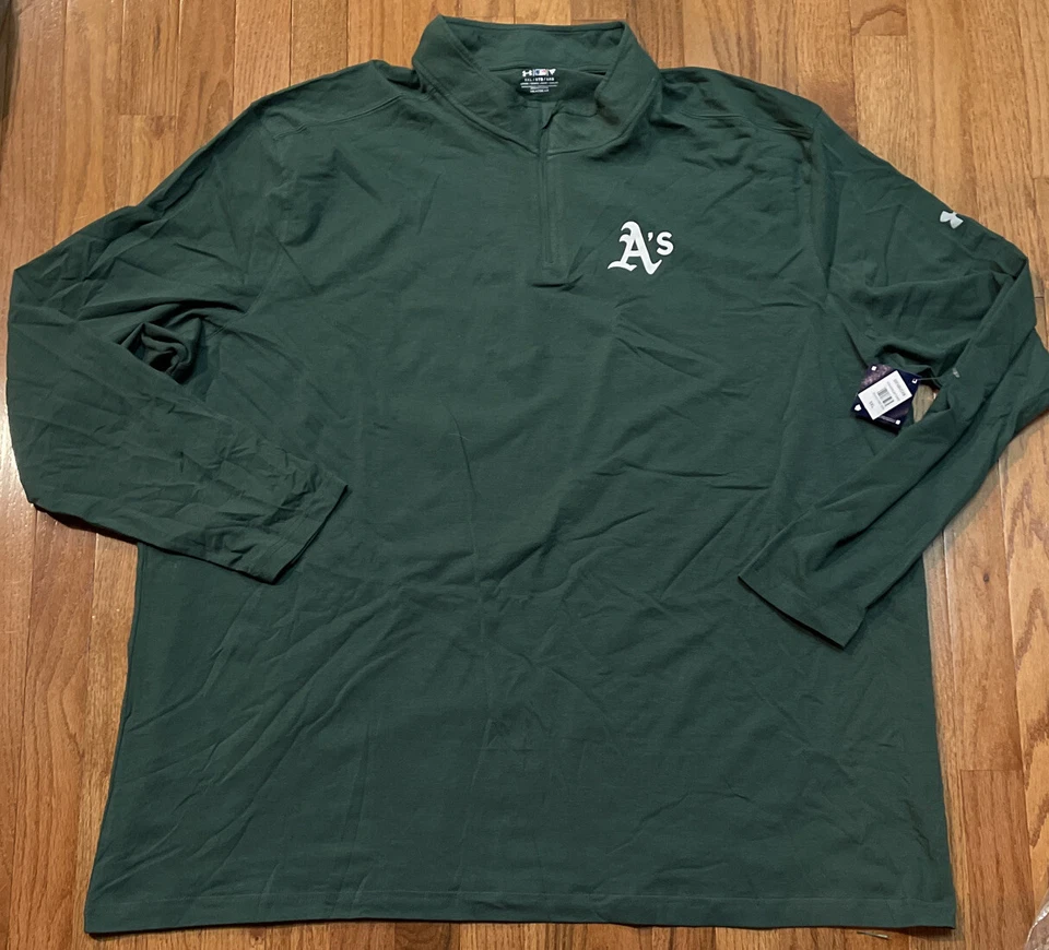 Men's Oakland Athletics Under Armour Passion Quarter-Zip Pullover Jacket NWT 5XL - Image 1 of 1