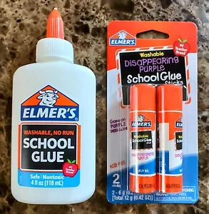 Elmer's Washable Liquid School Glue 4 Oz & 2 Pack 7g Glue Stick *FREE Shipping* - Picture 1 of 2