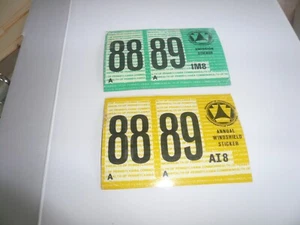 Pegatinas de inspección/emisión Pennsylvania 1988 1989 Pa Penna - originales antiguas - Imagen 1 de 1