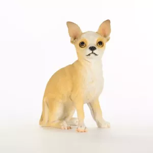 Chihuahua Figurine Hand Painted Collectible Statue White/Tan - Picture 1 of 1