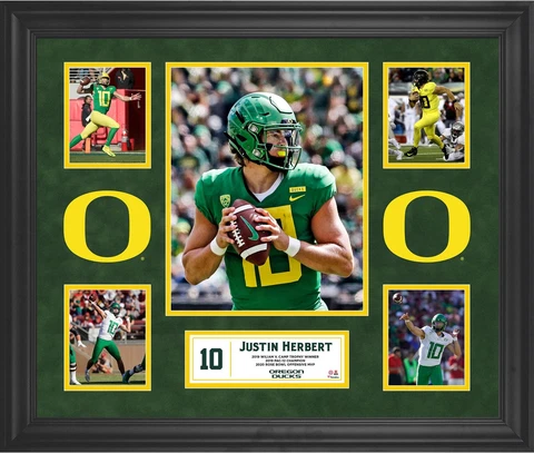 Justin Herbert Oregon Ducks Framed 5-Photo Collage Cover
