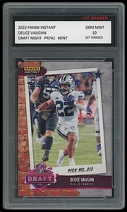 DEUCE VAUGHN 2023 PANINI INSTANT DRAFT NIGHT 1ST GRADED 10 ROOKIE CARD COWBOYS - Picture 1 of 1