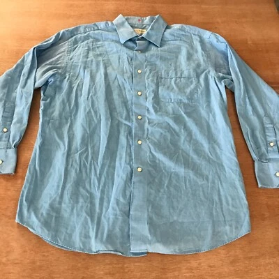 Camisa de vestir Tommy Bahama para hombre 16,5 32-33 azul bolsillo con botones manga larga Foto 1 de 4