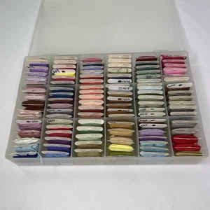 DMC Cross Stitch Floss Lot 106 New & Used Carded Case Numbered Assorted Colors - Picture 1 of 5