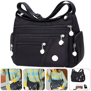 Bolso cruzado de nailon impermeable multicapa de 1 pieza Bolso de almacenamiento de un solo hombro - Imagen 1 de 18